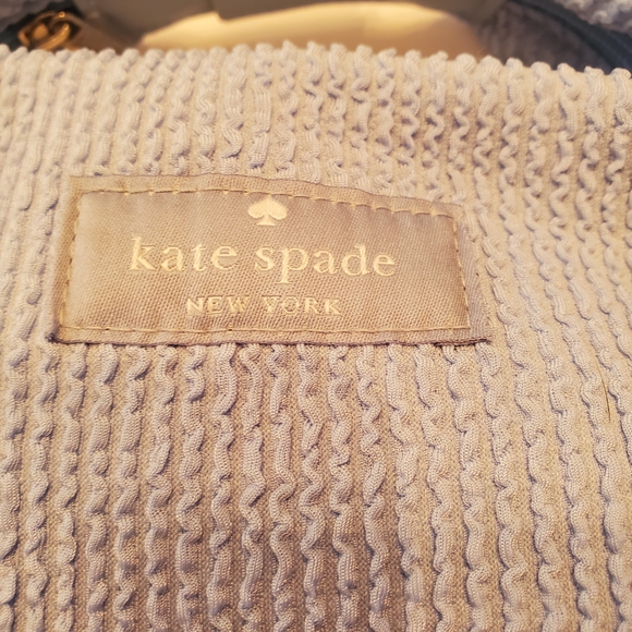 Kate Spade Blue Ribbed Terry Cloth Mini Hobo Cosmetic Bag - Picture 5 of 9